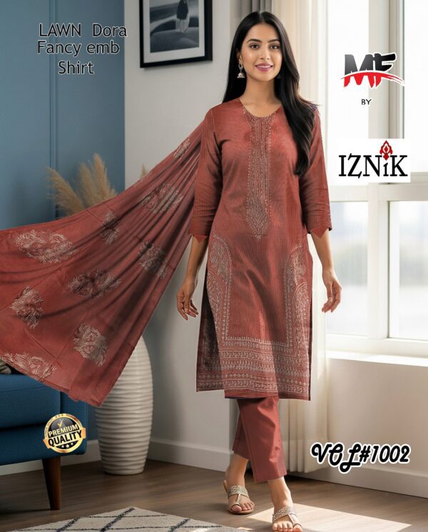 Heavy Karhai Embroidered 3 PCS Unstitched Suit for Women