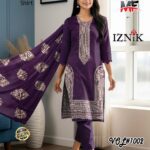 Heavy Karhai Embroidered 3 PCS Unstitched Suit Purple for Women